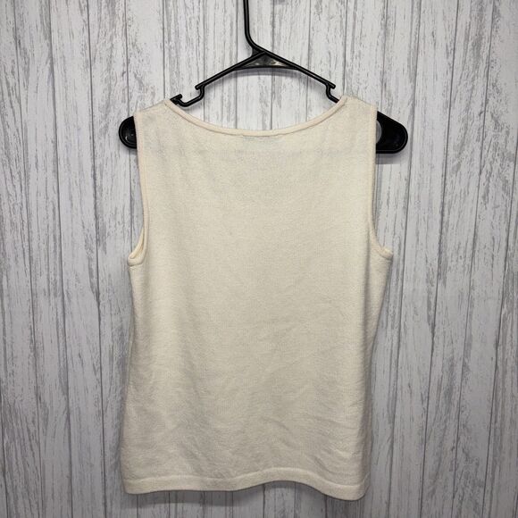 Womens Size M St John Knit Tank Ivory EUC - Picture 4 of 4